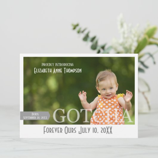 Modern Gotcha Day - Aankondiging van adoptie (Staand voorkant)