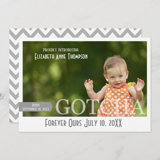 Modern Gotcha Day - Aankondiging van adoptie (Voorkant / Achterkant)