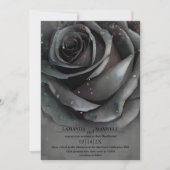 Modern Gothic Black Roos Moody Elegant Handfasting Kaart (Voorkant)