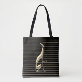Modern Gothic Dog Gold en Black Tote Bag