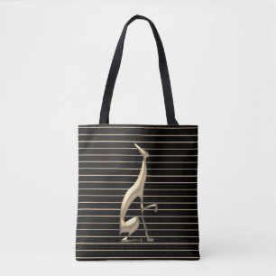 Modern Gothic Dog Gold en Black Tote Bag