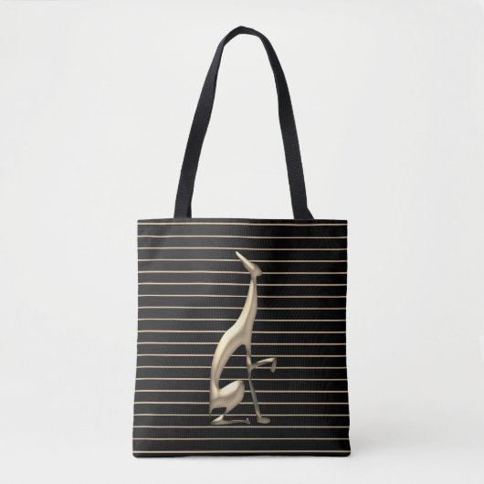 Modern Gothic Dog Gold en Black Tote Bag (Voorkant)