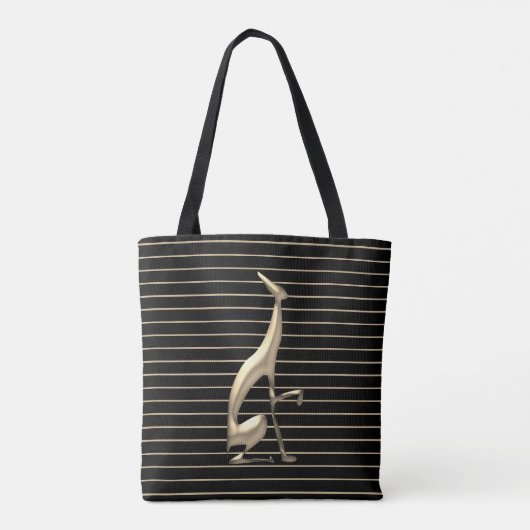 Modern Gothic Dog Gold en Black Tote Bag (Achterkant)