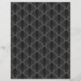 Modern gothic Grey Black Damask-scrapbook