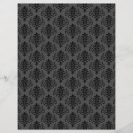 Modern gothic Grey Black Damask-scrapbook