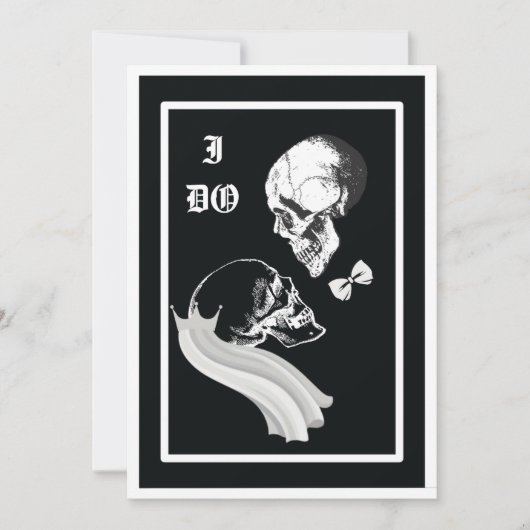 Modern gothic qr code bruiloft kaart (Voorkant)