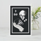 Modern gothic qr code bruiloft kaart (Staand voorkant)