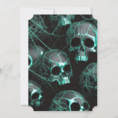 Modern Gothic Zwart Blauwgroen schedel Halloween P Kaart (Achterkant)