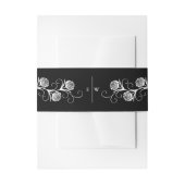 Modern Gotisch Roos Swirls Zwart-wit Bruiloft Uitnodigingen Wikkel (Voorkant Voorbeeld)