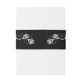 Modern Gotisch Roos Swirls Zwart-wit Bruiloft Uitnodigingen Wikkel (Achterkant Voorbeeld)