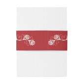 Modern Gotisch Roos wervelt Crimson rood bruiloft Uitnodigingen Wikkel (Achterkant Voorbeeld)