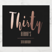 Modern Goud 30e Verjaardagsfeestje Bier Etiket (Enkel label)