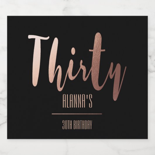 Modern Goud 30e Verjaardagsfeestje Bier Etiket (Enkel label)