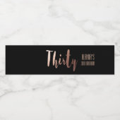 Modern Goud 30e Verjaardagsfeestje Waterfles Etiket (Enkel label)