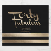 Modern Goud 40e Verjaardagsfeestje Bier Etiket (Enkel label)