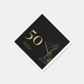 Modern Goud 50ste Verjaardag Cocktail servetten (Hoek)