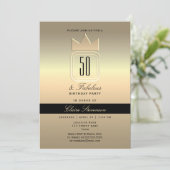 Modern Goud 50ste Verjaardag Kaart (Staand voorkant)