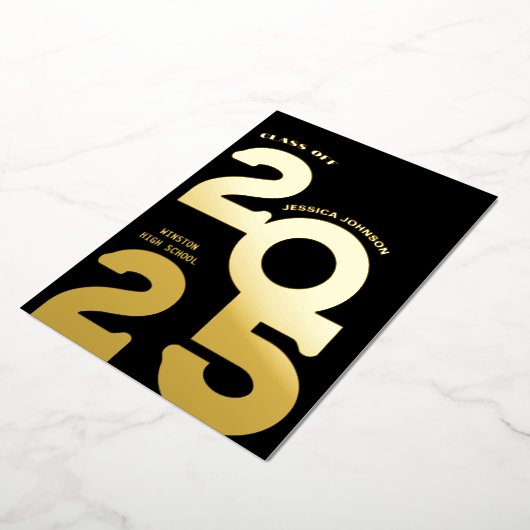 MODERN GOUD AFSTUDEERDER FEEST FOLIE UITNODIGING (Gedraaid)