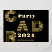 MODERN GOUD AFSTUDEERDER PARTY FOLIE UITNODIGING (Voorkant)