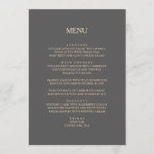 Modern Goud Antraciet Artistieke Waterverf Bruilof Menu (Voorkant)