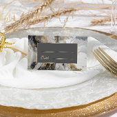 Modern Goud Antraciet Artistieke Waterverf Bruilof Plaatskaartje