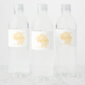 Modern Goud Baby shower Waterfles Etiket (Flessen)