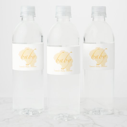Modern Goud Baby shower Waterfles Etiket (Flessen)