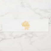 Modern Goud Baby shower Waterfles Etiket (Enkel label)