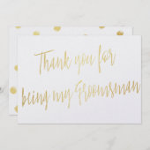 Modern Goud "Bedankt dat je mijn getuige bent" Bedankkaart (Voorkant / Achterkant)
