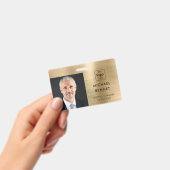 Modern Goud Bedrijf Foto ID Badge (Handheld)