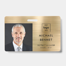 Modern Goud Bedrijf Foto ID Badge