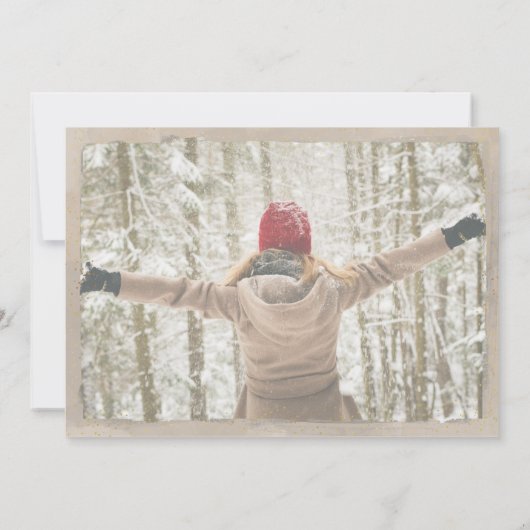 Modern Goud & Beige Foliage Kerstmis Feestdagenkaart (Achterkant)