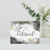 modern goud ben je mijn bruidsmeisje ? kaart (Staand voorkant)