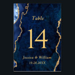 Modern Goud Blauw Marmer Agaat Bruiloft Kaart<br><div class="desc">Creëer uw eigen Tafelnummer Kaart met deze "Modern Gold Blue Marble Agaat Wedding Table Number " sjabloon om uw trouwkleuren en stijl aan te passen. Klik voor verdere aanpassingen op de link "Verder aanpassen" en gebruik onze ontwerptool om deze sjabloon aan te passen. Als je hulp nodig hebt of overeenkomende...</div>