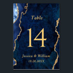 Modern Goud Blauw Marmer Agaat Bruiloft Kaart<br><div class="desc">Creëer uw eigen Tafelnummer Kaart met deze "Modern Gold Blue Marble Agaat Wedding Table Number " sjabloon om uw trouwkleuren en stijl aan te passen. Klik voor verdere aanpassingen op de link "Verder aanpassen" en gebruik onze ontwerptool om deze sjabloon aan te passen. Als je hulp nodig hebt of overeenkomende...</div>