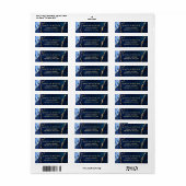 Modern Goud Blauw Marmer Agate Retouradres Label (Full Sheet)