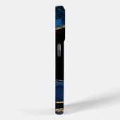 Modern Goud Blauw Monogram Marine Zwart Goud Agaat Case-Mate iPhone Case (Achterkant / Rechts)