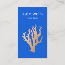 Modern Goud Blauw Oceaan Koraalrif Nautisch