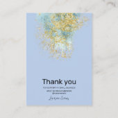 Modern Goud Blauw Oorbel Display Visitekaartje (Achterkant)