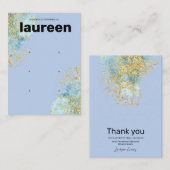 Modern Goud Blauw Oorbel Display Visitekaartje (Voorkant / Achterkant)