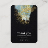 Modern Goud Blauw Oorbel Display Visitekaartje (Achterkant)