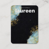 Modern Goud Blauw Oorbel Display Visitekaartje (Voorkant)