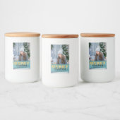 Modern Goud Blauw Vrolijk Kerstfoto Eten Label Voedselcontainer Etiket (Flessen)