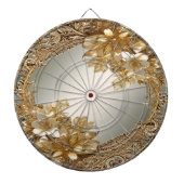 Modern Goud  Bloemen Dartbord (Voorkant)