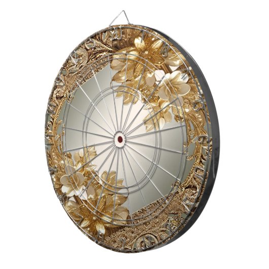 Modern Goud  Bloemen Dartbord (Voorkant Rechts)