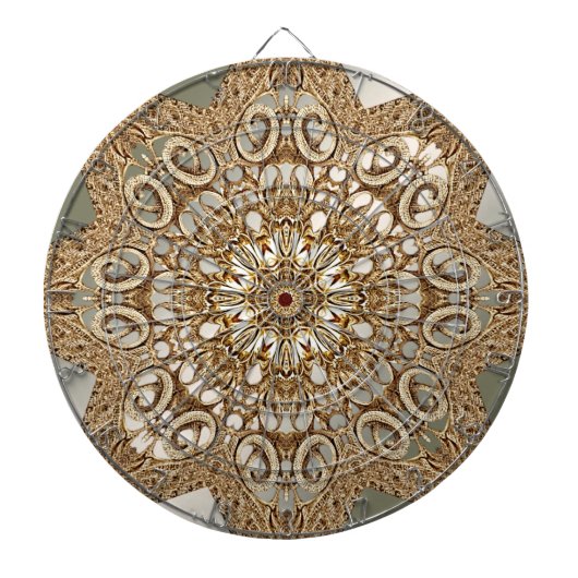 Modern Goud  Bloemen Dartbord (Voorkant)