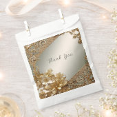 Modern Goud  Bloemen Favoriet Tas Bedankzakje (Geknipt)