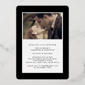 Modern Goud Bloemen Formele 40e bruiloft Jubileum Folie Uitnodiging (Achterkant)