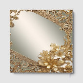 Modern Goud Bloemen Gastboek Gastenboek (Achterkant)