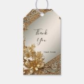 Modern Goud  Bloemen Gift Label Cadeaulabel (Voorkant)